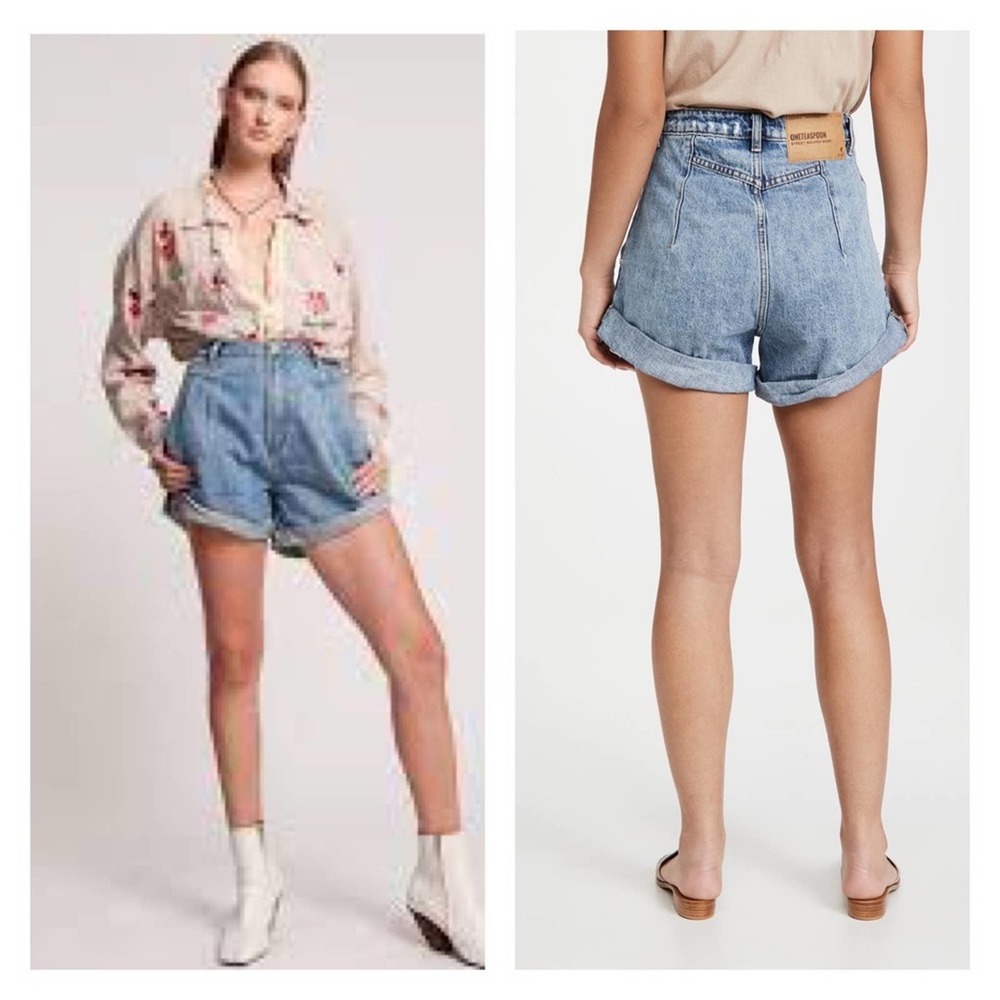 One Teaspoon Kansas Streetwalker High Waist 80s Denim Shorts Size 23 NWT
